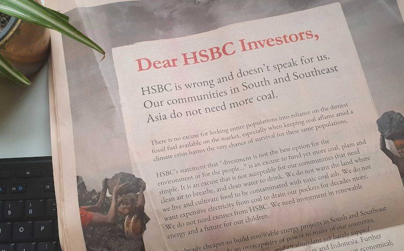 Advert placed in the Financial Times by 21 Asian organisations
